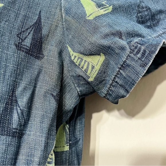 Anthropologie Dress Denim Chambray Nautical‎ Boats Porridge size 4 w/ Pockets - Picture 9 of 10